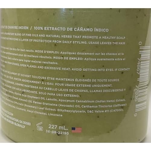 Kuza 100% Indian Hemp Hair & Scalp Treatment, 7.7oz - Improves Dry Hair and Scalp