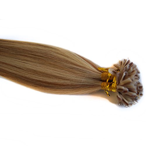 Keratin Hair Extensions U tip100gm Blonde Mixed Multi-color 27 60 Silky Straight