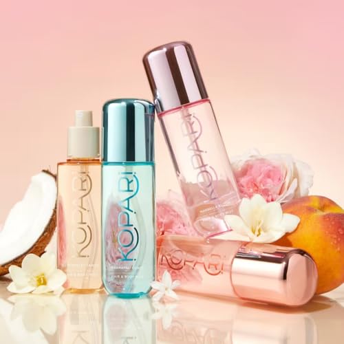 Kopari Hair & Body Mist Malibu Peach, Long-Lasting Playful Vibrant Tropical Scent, Warm Floral Fragrance, Blend of Peach with a Kiss of Jasmine, 4 oz