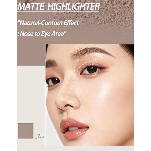 Cool Toned Contour Palette with Mirror, Taupe Grey Contour Powder for Pale Light Cool Toned Skin, Nose Contouring Bronzer Powder with Nose Face Brush