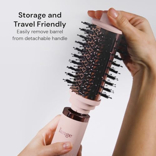 L'ANGE HAIR Multi-Volume Series Blow Dryer Brush | Interchangeable Hair Dryer Brush with Ionic Titanium Barrel for Smooth, Voluminous Styling | Black - Oval 75mm