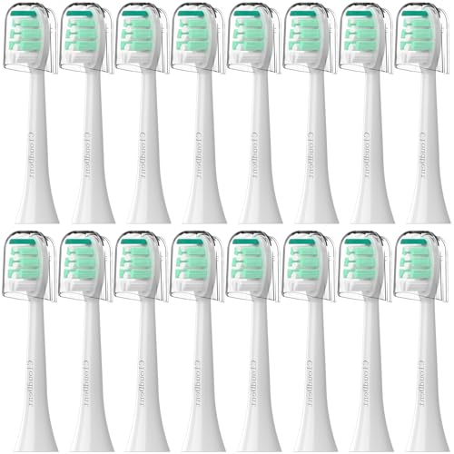 Replacement Toothbrush Heads Compatible with Philips Sonicare£º16 Pack Soft Replacement Electric Brush Head for 4100 5100 6100 HX9023/65 W Optimal Control Snap-on System (White)