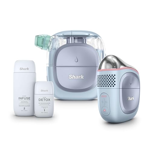 Shark FacialPro Glow at-Home Hydro-Powered Facial System with DePuffi Hot & Cold Therapy ? Professional Spa Skincare Device for Pore Cleansing, Hydration, & Radiant Glow, Blue, FH320