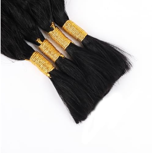 Wet and Wavy Human Braiding Hair Super Wave Bulk Human Hair For Braiding No Weft 100g (1Pack-4PCS) Super French Human Braiding Hair For Boho Braids (Super Wave£¨#1b£©, 18 Inch)