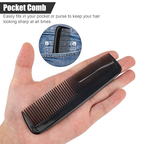 NICEMOVIC Combs Bulk for Men 150 Pack, Homeless Supplies Bulk, Beard Hair Wide Fine Tooth Mens Barber Pocket Small Mini Disposable Comb Set Individually Wrapped for Travel Hotel Home Shelter (Black)