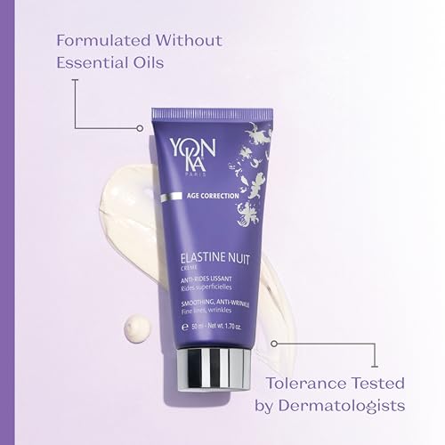 Yon-Ka Elastine Nuit Anti-Wrinkle Night Cream | Anti Aging Facial Moisturizer and Eye Cream | Soften Fine Lines and Wrinkles with Vitamin C and Elastin Peptides | Paraben-Free | 1.70 oz