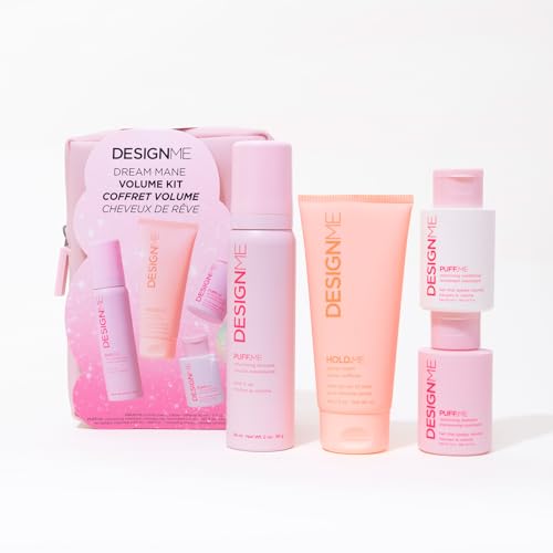 DESIGNME Dream Mane Volume Kit | Holiday Gift| Volumizing Shampoo & Conditioner, Hair Mousse & Styling Cream | Boosts Volume, Body & Fullness, Smooths Frizz & Heat Protection | Color Safe