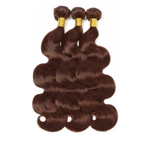 #4 Brown Bundles Body Wave Bundles Human Hair 16 18 20 Inch Brazilian Virgin Hair Chocolate Body Wave Bundles Human Hair Extensions 3 Bundle 50 Gram Per Bundle