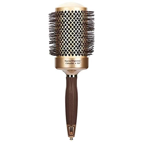 Olivia Garden NanoThermic Ceramic + Ion Round Thermal Hair Brush - Not Electrical - Professional Blowout Brush for Normal to Thick Hair