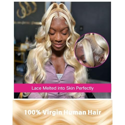 serwell 30Inch 613 13x6 Lace Front Wig Human Hair 200 Density Body Wave HD Lace Front Wigs Human Hair Pre Plucked Blonde Wigs Human Hair for Women True Length Easily Stained Longer Life