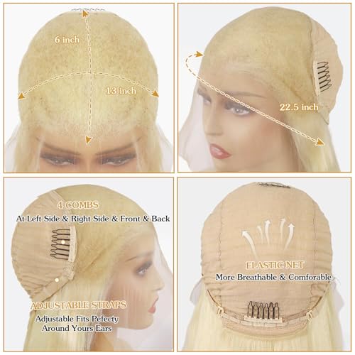 30 Inch 13x6 613 Lace Front Wig Human Hair Body Wave Blonde Lace Front Wigs Human Hair Pre-Plucked Bleached 200% Density 613 Hd Lace Frontal Wigs for Women