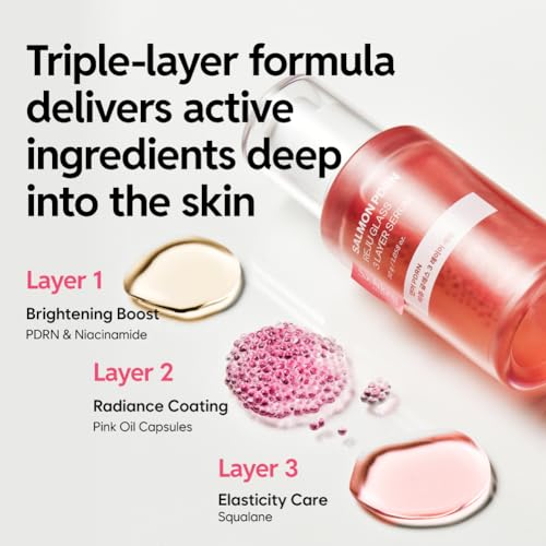 Salmon PDRN Reju Glass 3-Layer Serum, Radiance & Firming Facial Serum with 1% PDRN, Niacinamide, Collagen, Hyaluronic Acid, 30g (1.06 fl oz)