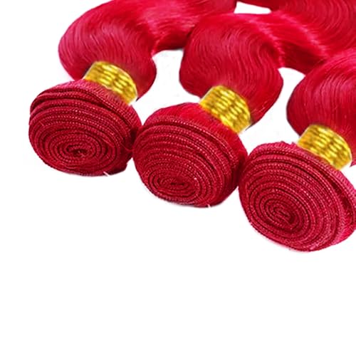 30 30 30 Inch Red Human Hair Bundles Bright Red Body Wave Bundle Peruvian Virgin Hair 3 Bundles Burgundy Body Wave Bundle Hair Weave