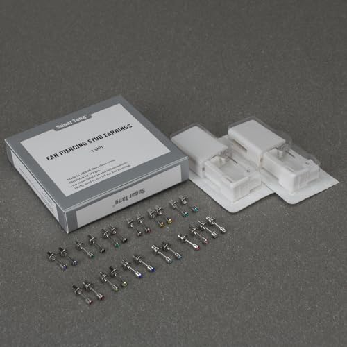 Safe Piercing Earrings and Ear Piercing Kits 3mm, Stainless Steel Cubic Zirconia Ear Piercing Gun Sets,with Short Post and Safe backs for Baby or Girl's Studs (Apr-1pair), White