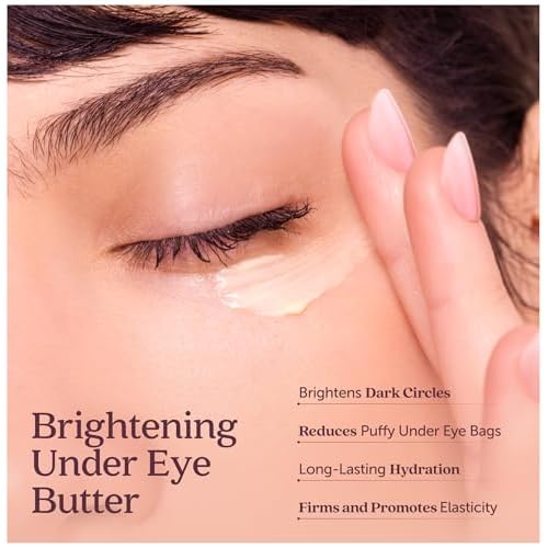 Cosmette Bright Embrace Brightening Eye Cream - Vegan Under Eye Butter for Dark Circles, Bags & Wrinkles with Niacinamide - Natural, Anti-Aging Sensitive Skin Protection for Clean Beauty, 0.5 FL Oz