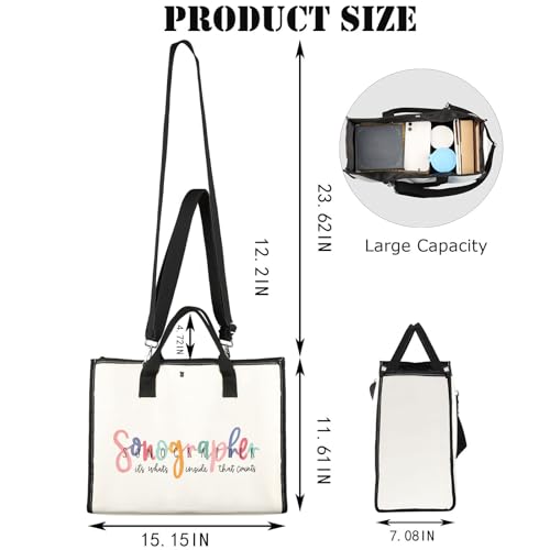 JNIAP Sonographer Makeup Bag Sonographer Gifts Ultrasound Tech Gifts Radiologist Zipper Bag Radiology Gift (Sonographer Tote)