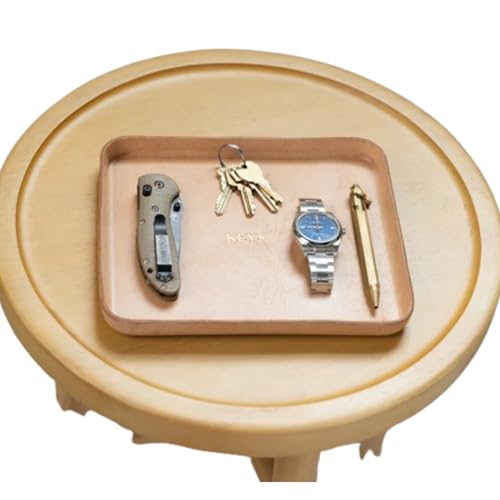 Molded Leather Valet Tray ? 100% Full Grain Vegetable Tanned Leather - Catchall Tray - Handmade in USA - EDC Organizer for Desk, Nightstand, or Dresser ? Gift for Him or Her By Northwind