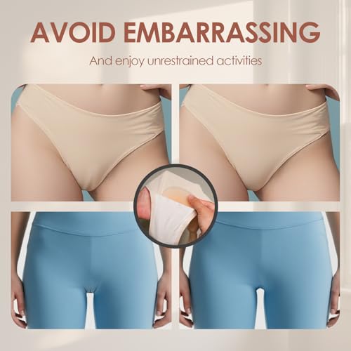 Seamless Modesty Cover, Invisible Silicone Insert, Discreet Underwear Guard, Smooth Front Concealer Pad, Comfort Wear Protector for Women (4 Pack)