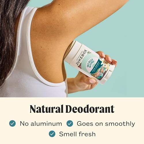 JUKEBOX Natural Deodorant for Women?Sky Blue Malibu Scent? Aluminum-Free, No Baking Soda, No Harsh Chemicals, Odor Blocking Technology, Neroli, Orange, Sea Salt-a Dr. Squatch Brand-2.65oz, 2 Pack
