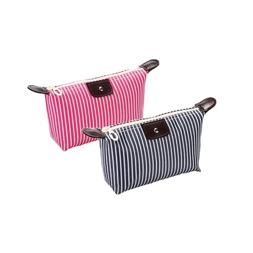 2 Pack Make Up Bag for Traveling,Preppy make up bag,Toiletry Bag,Nylon Cosmetic Bag,Light Pink Makeup Bag,Skin Care Bag£¬Tiny Makeup Bag