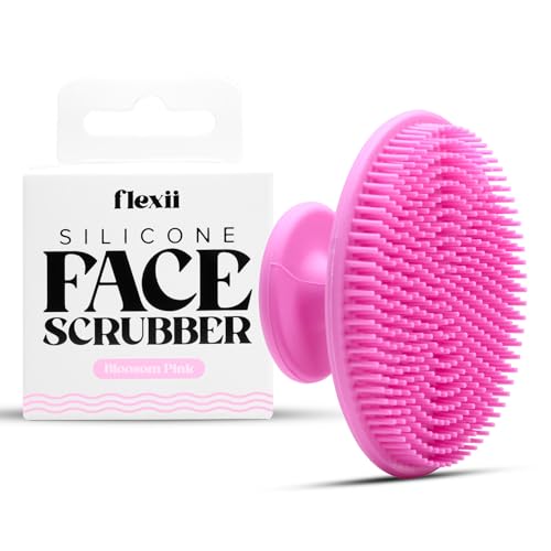 flexii¢ç Silicone Face Scrubber - Gentle Facial Scrubber for Sensitive Skin, Exfoliating Face Scrubber, Face Wash Brush, Facial Cleansing Brush for Men and Women - Pink