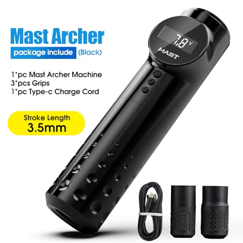 Mast Archer Tattoo Kit Wireless Rotary Tattoo Gun Pen Machine Kit Complete Tattoo Kit with Silicone Shoes Gift for Tattoo Studio Art