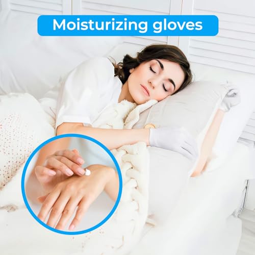 100% Cotton Gloves, 3 Pairs White Cotton Gloves for Women Dry Hands Eczema Serving - Archival Coin Jewelry Inspection Gloves(3 Pairs)