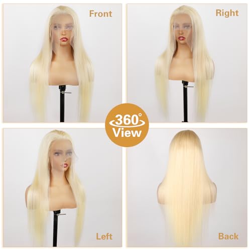 30 Inch 613 13x6 Lace Front Wig Human Hair 200 Density 613 Straight Lace Front Wigs Human Hair 613 HD Lace Frontal Wig 13x6 Blonde Wig Human Hair Glueless Wig Pre plucked for Women 613 Wig