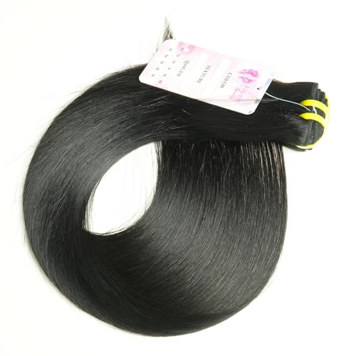 Real Raw Straight Bundles Human Hair 12A Human Hair Bundles 100% Unprocessed Virgin Double Weft Hair Bundle Natural Black Hair Extension for Women (1B Straight, 18 20 22 Inch)