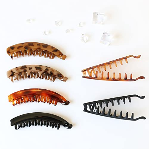 Banana Hair Clips and Clinchers - Fishtail Ponytail Holders, Thick/Fine Hair Combs, Banana Clips and Barrettes for Girls (5 Pcs)