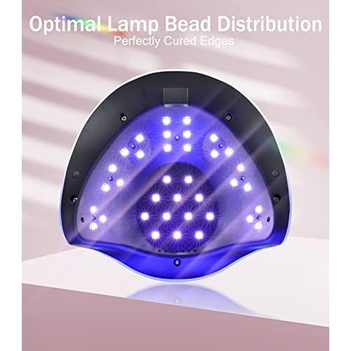 Easkep 120W UV Nail Lamp Kit - Gel Nails Dryer with UV Gloves