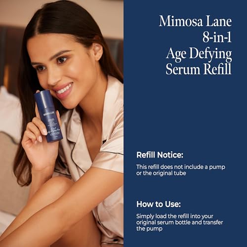 8-in-1 Age Defying Serum REFILL, Hydrating Gradual Self-Tanning for Face, with Anti-Aging Hyaluronic Acid and Vitamin B, C, E, Sunless Tanner, Fragrance-Free, Vegan, 1 oz, Dark