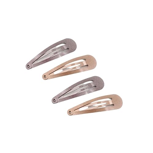 Dofash 5CM/2IN Snap Hair Clips for Styling Sectioning, Barrettes for Fine Hair, Metal Clips 12 Count, Light Brown+Dark Brown