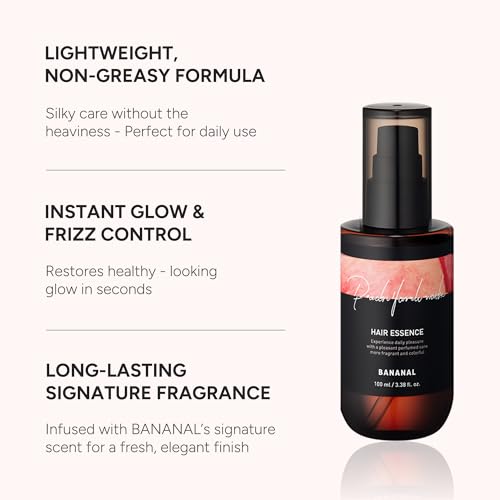 Perfumed Hair Oil & Serum 2-in-1 ? Korean Essence Oil for Frizzy, Dry, Damaged Hair & Glass Hair Shine ? Argan Oil & Amino Acids ? Sulfate & Paraben-Free ? Peach Floral Musk, 100ml / 3.38 fl oz