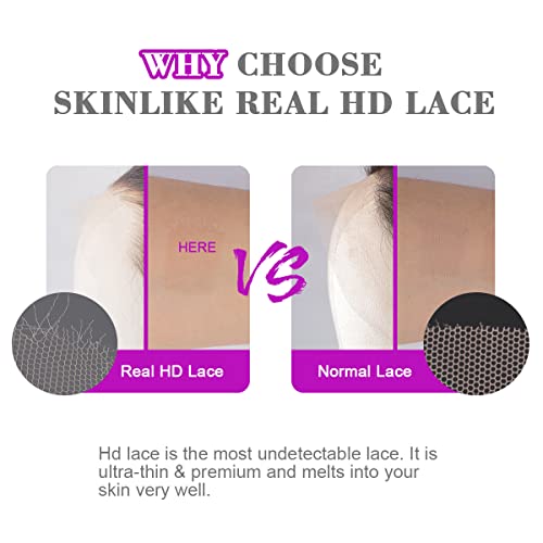 MYSHINYWIGS 13x4 Real HD Lace Frontal, Melt Hd Frontal Closure with Natural 4C Baby Hair Pre Bleached Knots Straight Hd Frontal Pre Plucked Frontal Human Hair Clean Hairline Frontal Closure 18 Inch