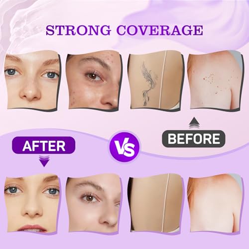 6 Colors Tattoo Cover Up Makeup with Brush ? Waterproof Body and Leg Sleeve Foundation, Full Skin Coverage Bronzer & Scar Concealer Cosmetics (bronze)