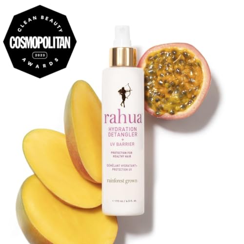 Rahua Hydration Detangler Spray + UV Barrier, Vegan Leave In Hair Spray, Conditioner for Added Shine, Damage Protection, Humidity & Frizz Control, Oil, Morete & Mango, All Hair Types, 6.5 Fl Oz