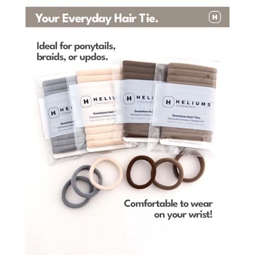 Cyndibands Seamless Hair Ties - Blonde - Gentle Hair Ties No Damage, Standard Size 1.5 Inch, Soft and Stretchy Nylon Fabric Ponytail Holders - 12 Count