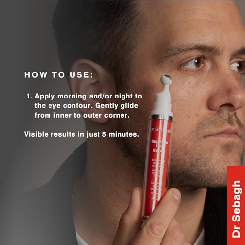 Dr Sebagh Supreme Eye Serum (0.5 fl oz) - Advanced Roll-On Formula - Designed to Aid Smoother Younger & Firmer-Looking Skin - Helps Reduce Puffiness Circles Fine Lines & Wrinkles - Boosts Elasticity