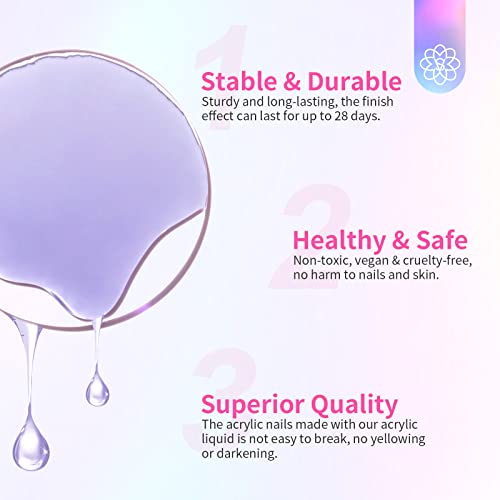 Saviland 4.06 oz Monomer Acrylic Nail Liquid ? 120ml Acrylic Liquid for Acrylic Powder Non-Yellowing Formula for Acrylic Nails Application Nail Extension & Carving Nail Starter Home DIY