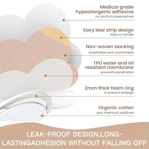50 PCS Castor Oil Patches, Castor Oil Belly Button Patch, Disposable Organic Cotton Self-Adhesive Pads, Anti Leakage Design, Breathable & Portable, No Wash (Flowers, Beige)