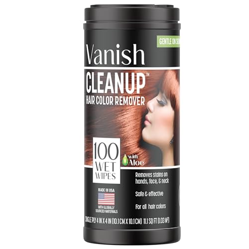 Hair Color and Hair Dye Remover Wipes, Safely Removes Hair Color Dye from with Aloe, Gentle on Skin - 100 Count