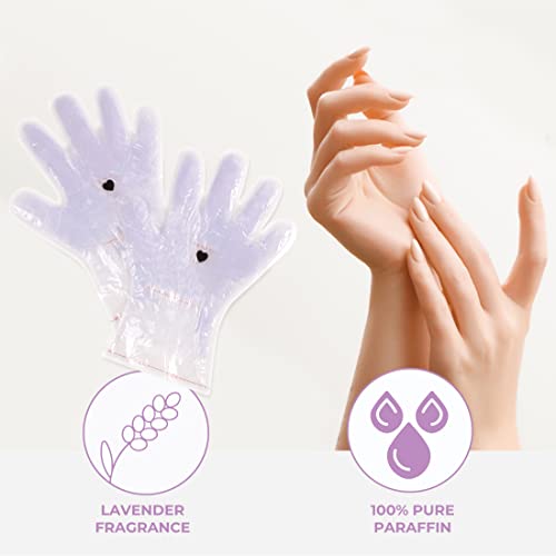 10-Minute Paraffin Hand Treatment, Relaxing Lavender, Spa and Home Treatment Gloves, One-Pair