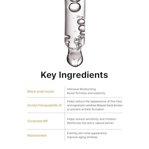 Farmstay Black Snail & Peptide 9 Perfect Facial & Neck Roller Serum ? Firming & Lifting, Deep Hydration & Skin Elasticity, Snail Mucin & 9 Peptides for Youthful Glow & Smooth Skin, 100ml