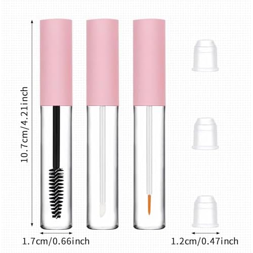 3 Pack 10ml Clear Mascara Tube with Wand, Empty Eyeliner Tube and Empty Lip Gloss Tubes, Premium Eyelash Cream Container Bottle with Leak Stoppers, Ideal Kit for DIY Cosmetics¡¦