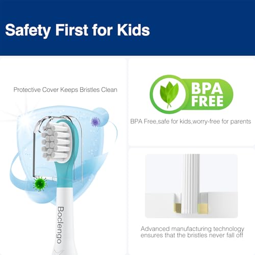 Kids Replacement Heads for Philips Sonicare Kids Toothbrush Heads, for Phillips Sonic Care Kid Small Brush HX6032/94, HX6340,Soft Compact Brush Head for 3-7 Child,6 Pcs Blue