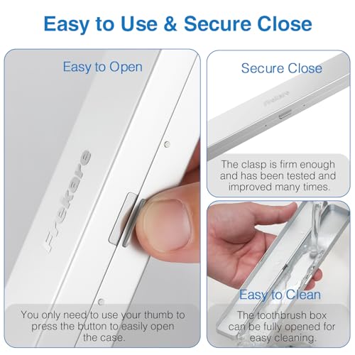 Toothbrush Travel Case Aluminum, Manual Tooth Brush Holder for Traveling, Portable Toothbrush Container for Bathroom, Camping, Business Trip, School (Silver)