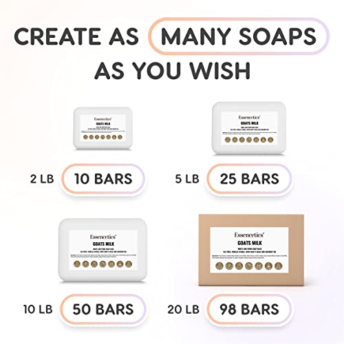 Goats Milk Soap Base Melt and Pour Organic 20 lbs - SLS Free - Organic Melt and Pour Soap Base for Soaps Making - Made from Natural Glycerin - Glicerina para Hacer Jabones Artesanales Organica