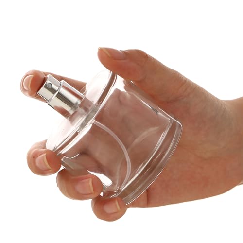 Enslz 100ML/3.4OZ Refillable Cosmetic Spray Bottle, Empty Glass Perfume Bottle with Spray Atomizer (Black, 100ml)