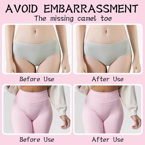 3-Pack Camel Toe Concealer for Women, Reusable Silicone Cameltoe Cover for Leggings & Swimsuits, Anti Cameltoe Underwear (Skin,3Pcs)